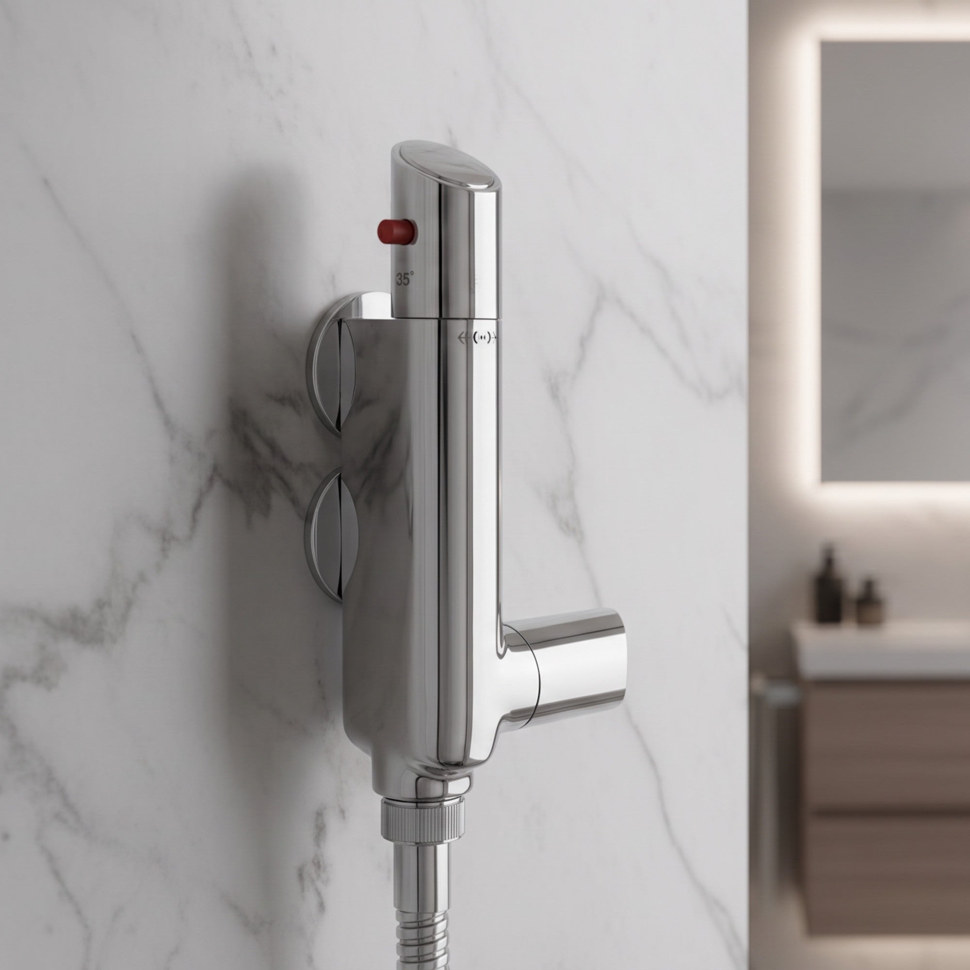 Vito vertical thermostatic shower bar mixer valve tap - chrome
